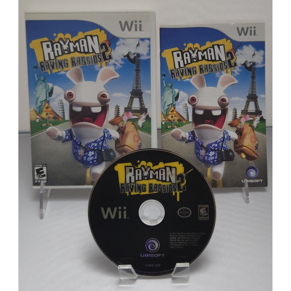 Rayman Raving Rabbids 2 - Nintendo Wii - Complete in Box (CIB) W/ Manual- Tested - Picture 1 of 11